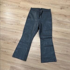 Zara Black Flared Leather Pants